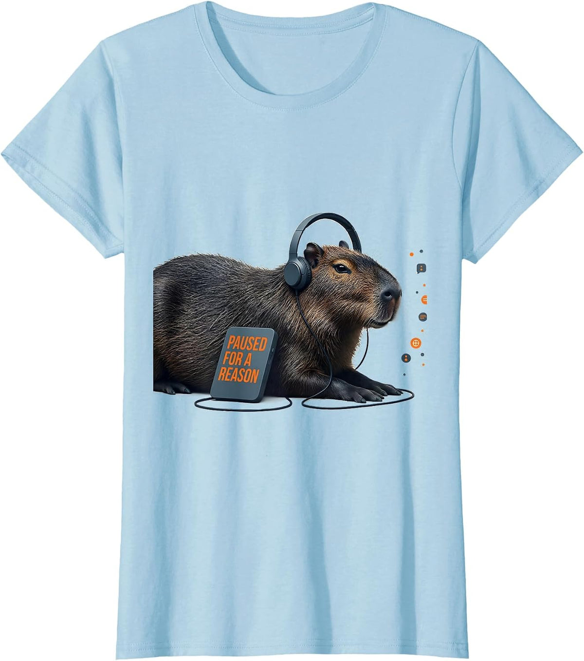 Paused For A Reason Funny Capybara Gamer Meme Humor T-Shirt - Baby Blue