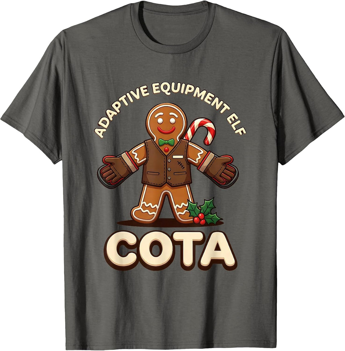 Men's Adaptive Equipment Elf, COTA Occupational Therapist T-Shirt - Asphalt Grey