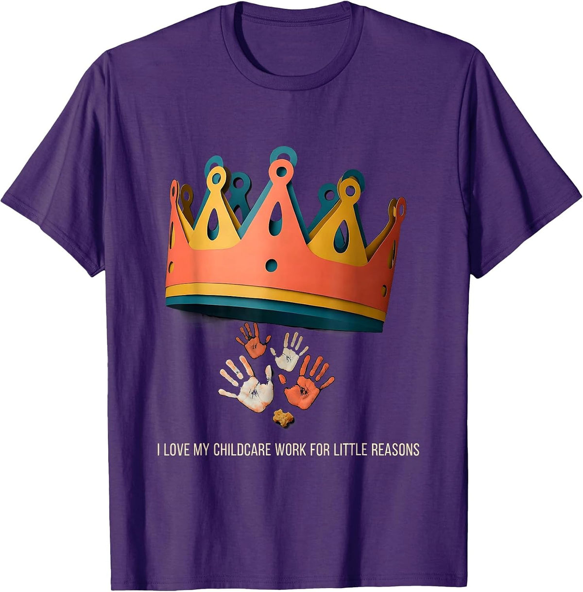 Men's I Love My Childcare Work For Little Reasons Teacher T-Shirt - Purple