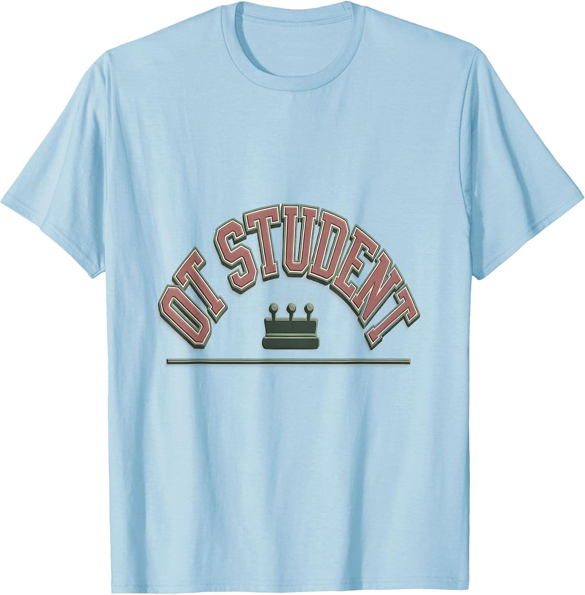 OT Student Bold Collegiate Occupational Therapy OT Month T-Shirt - Baby Blue