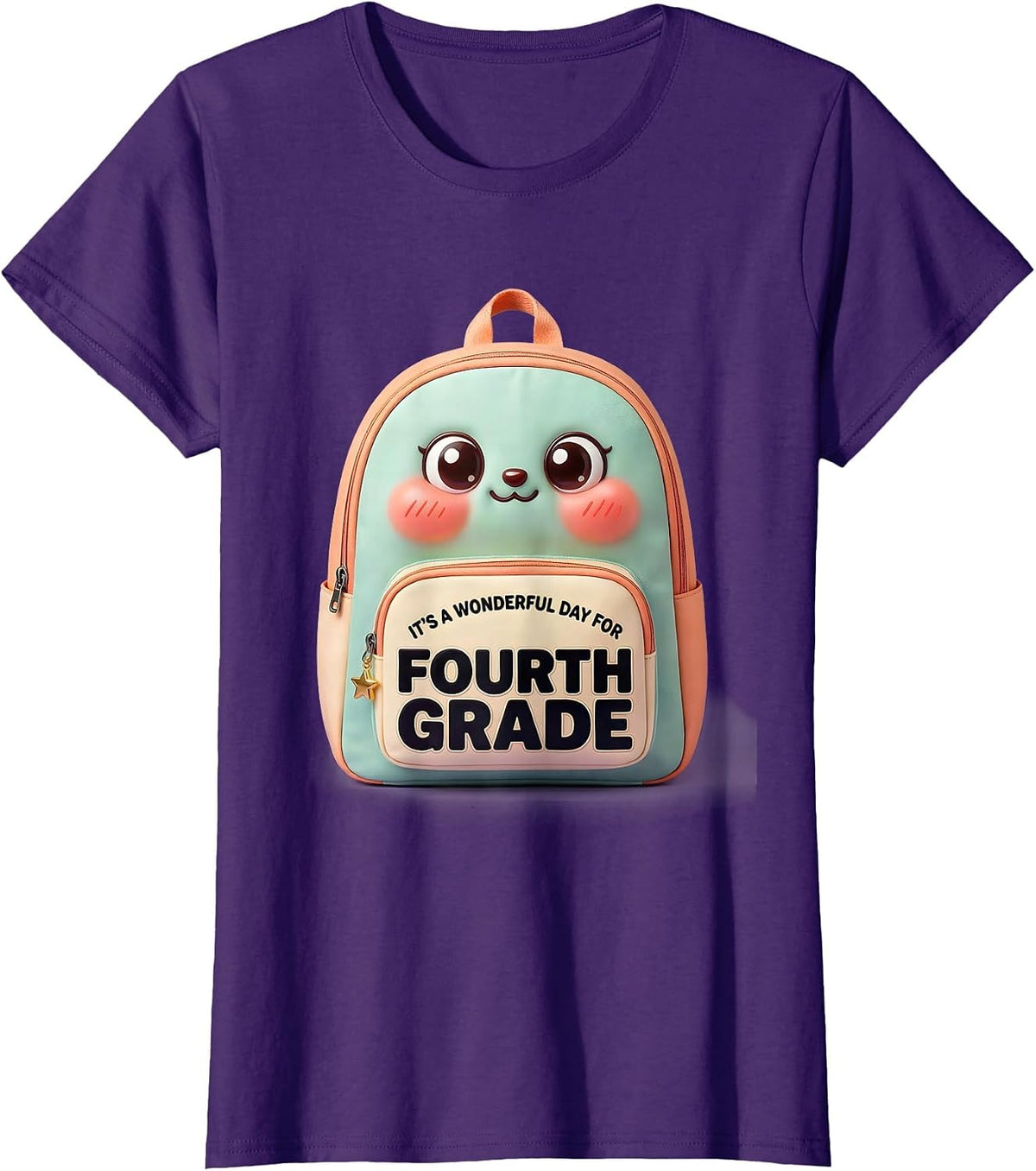 Women's It's A Wonderful Day For Fourth Grade Cute Kawaii Teacher T-Shirt - Purple