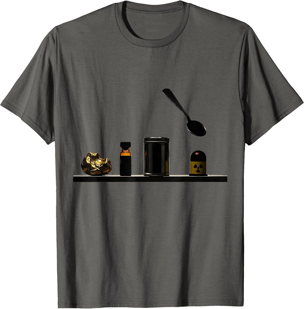 Elemental Specimen Minimalist Science Humor Teacher T-Shirt - Asphalt Grey
