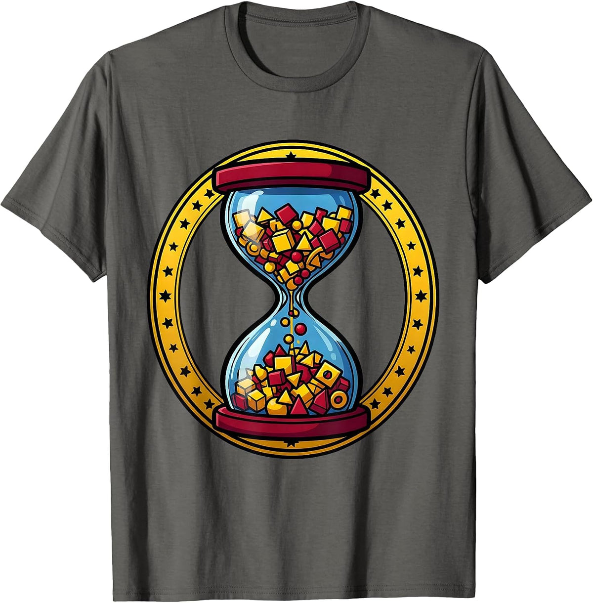 English Teacher Hourglass Alphabet Letters Gift T-Shirt - Asphalt Grey