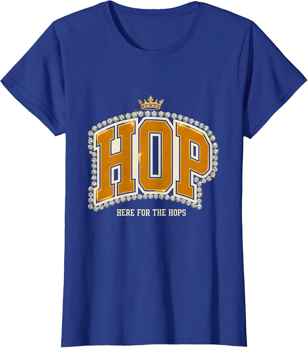 Women's Here for the Hops Oktoberfest Beer Design T-Shirt - Royal Blue