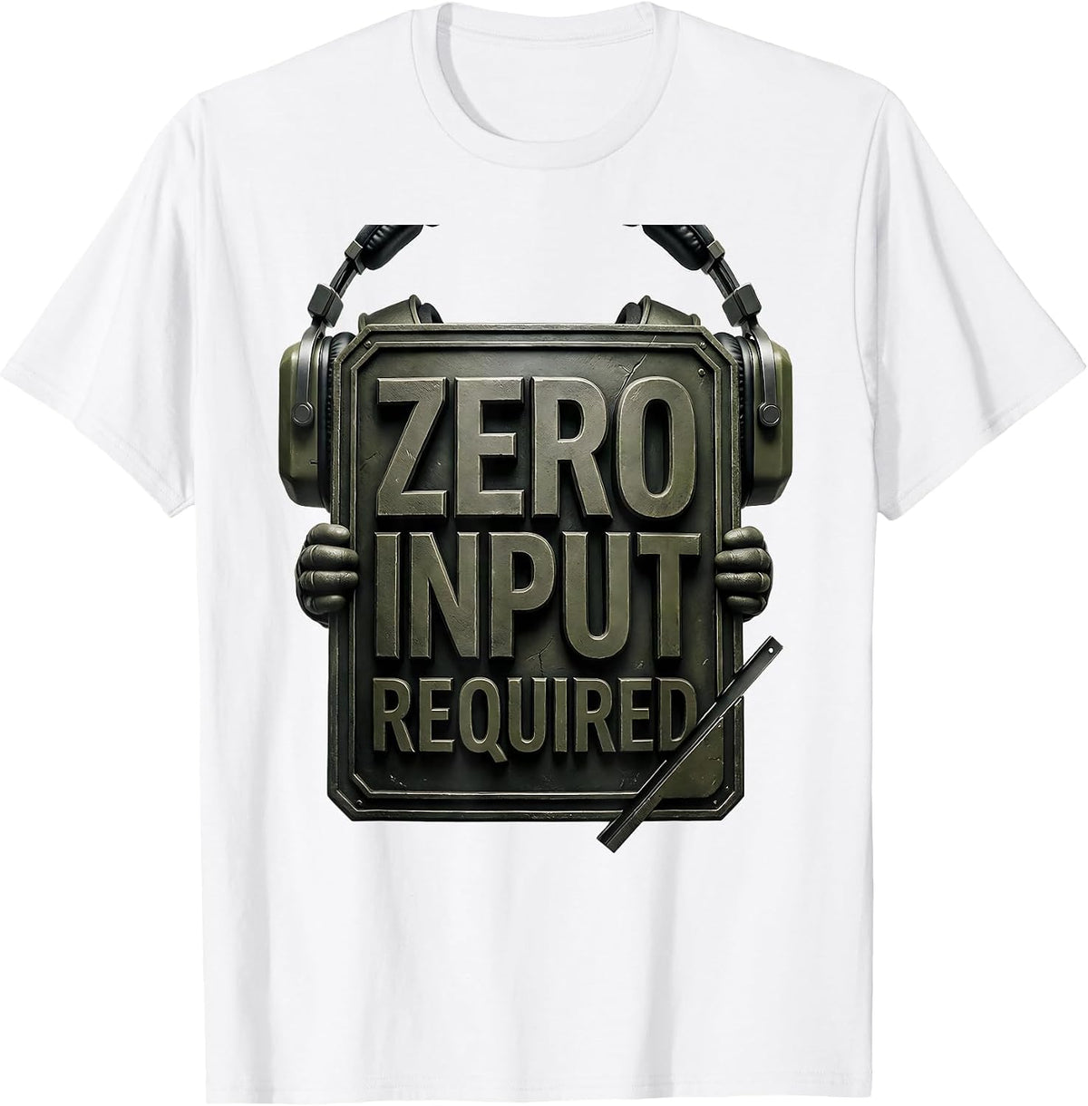 Men's Zero Input Required Funny Capybara Gamer Meme Humor T-Shirt - White