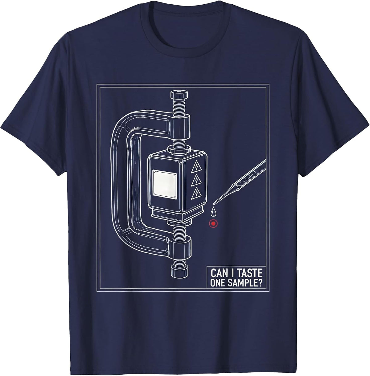 Men's Can I Taste One Sample Funny Periodic Table Science Teacher T-Shirt - Navy Blue