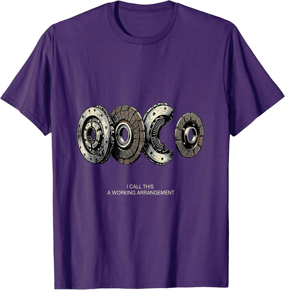 I Call This A Working Arrangement Funny Car Guy Mechanic T-Shirt - Purple