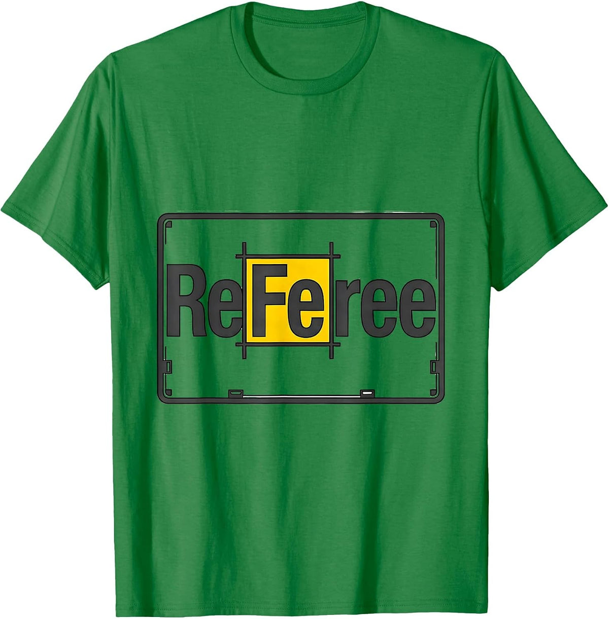 Men's ReFe ree Funny Iron Wordplay Science Humor T-Shirt - Kelly Green