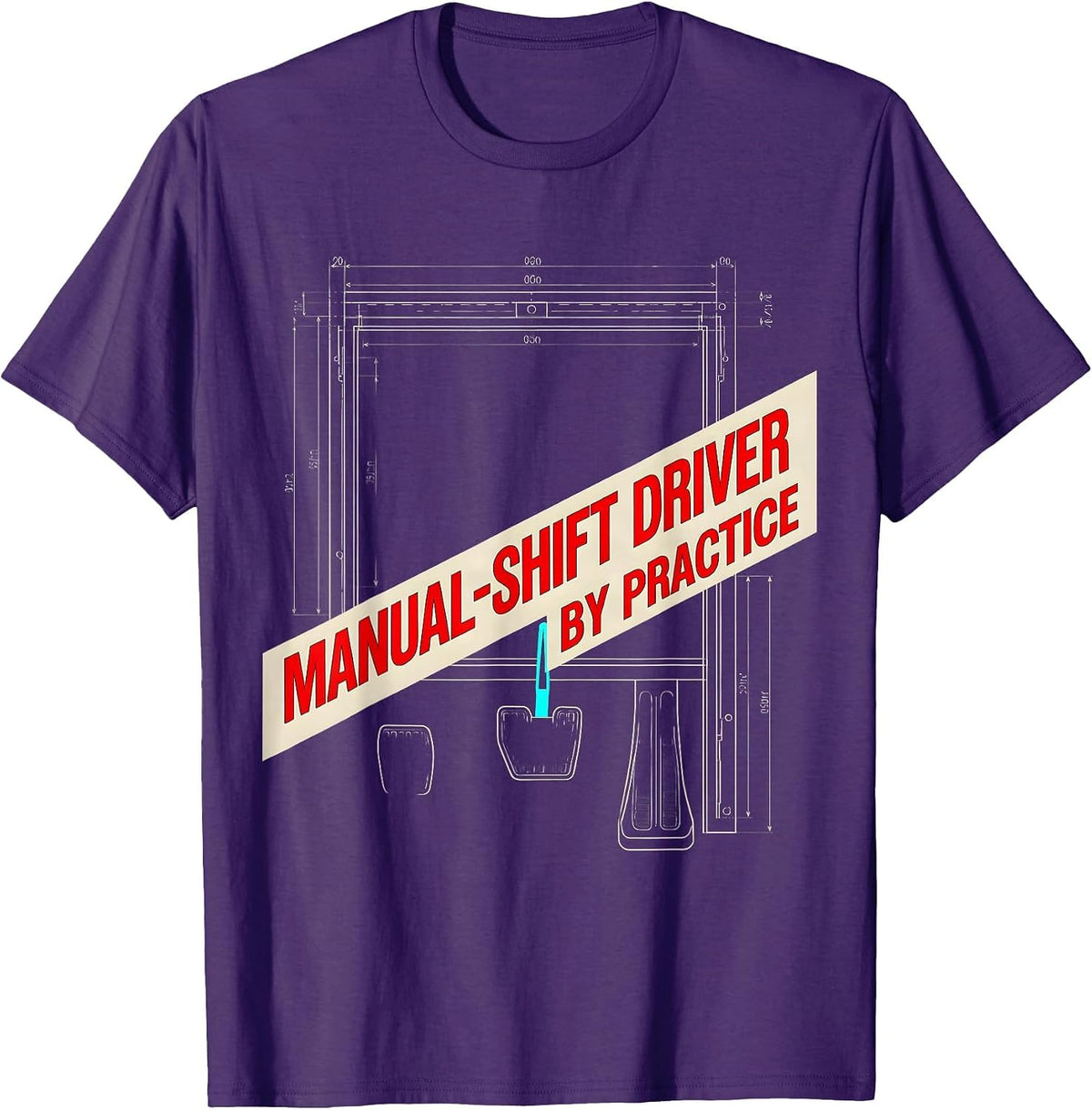 Manual-Shift Driver By Practice Classically Trained Car Guy T-Shirt - Purple