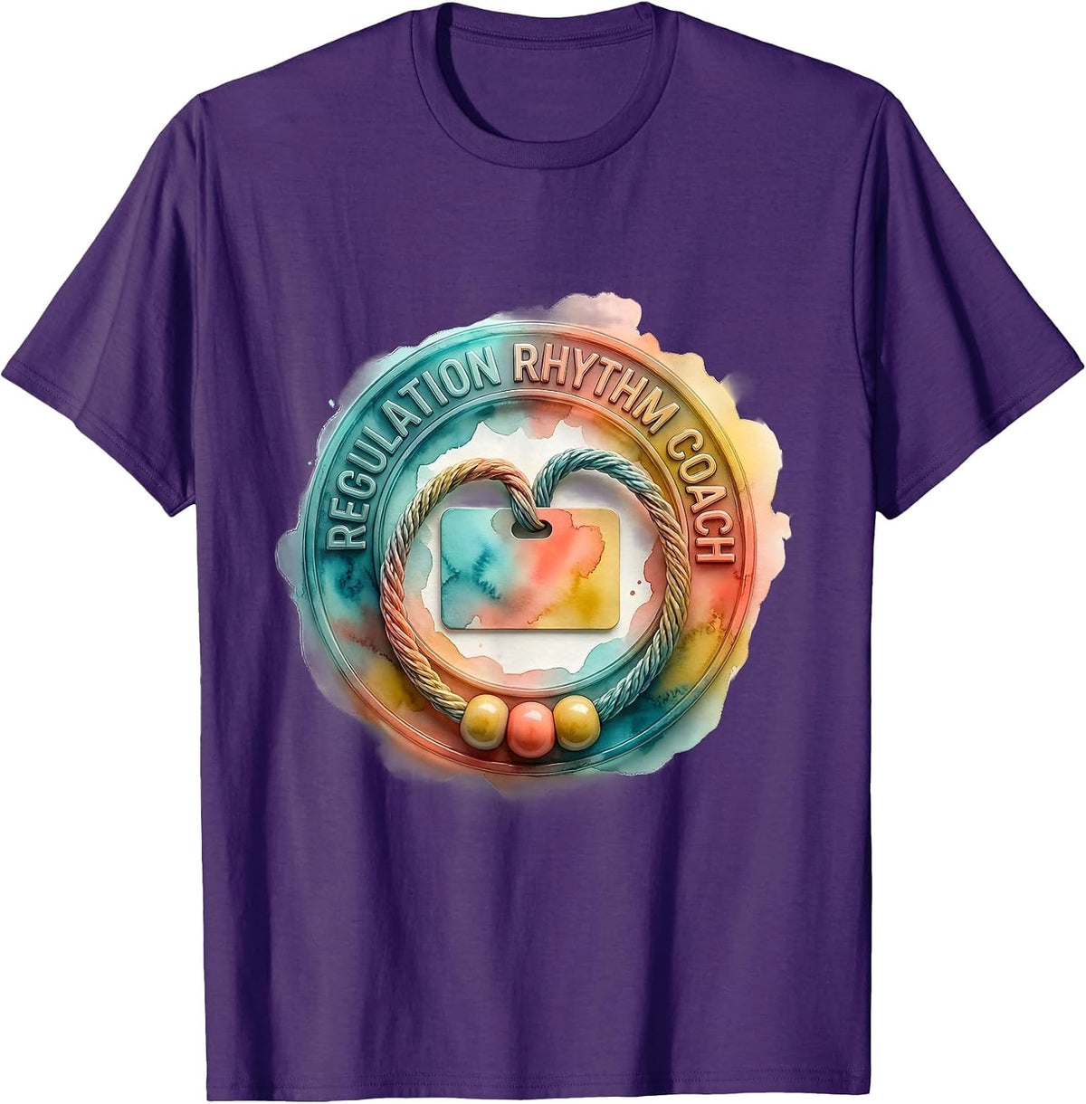 Regulation Rhythm Coach Watercolor Occupational Therapy T-Shirt - Purple