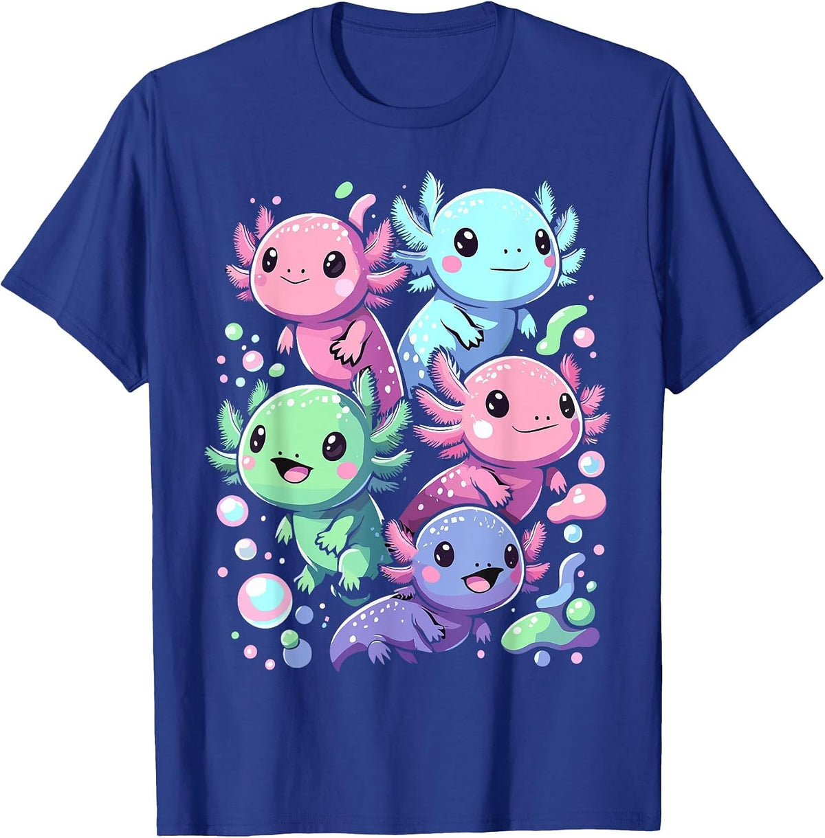 Axolotl Kawaii Cute Axolotl Animals T-Shirt - Royal Blue