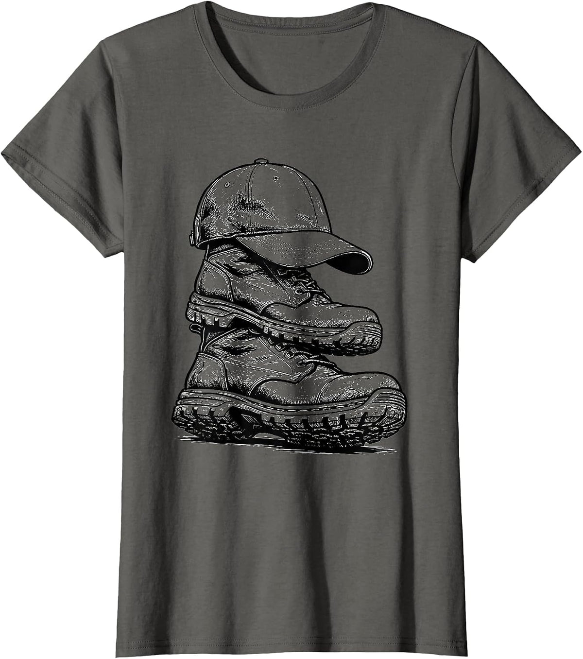 Women's Patrol Cap Duty Boots Police Identity T-Shirt - Asphalt Grey