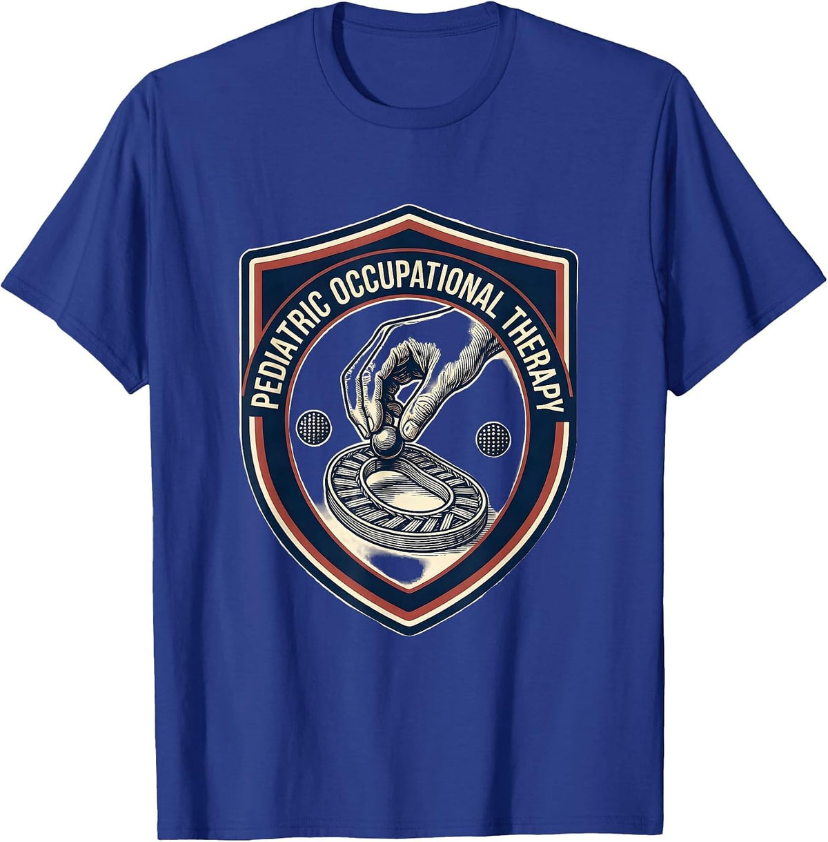 Men's Pediatric Occupational Therapy Retro Emblem OT Month T-Shirt - Royal Blue