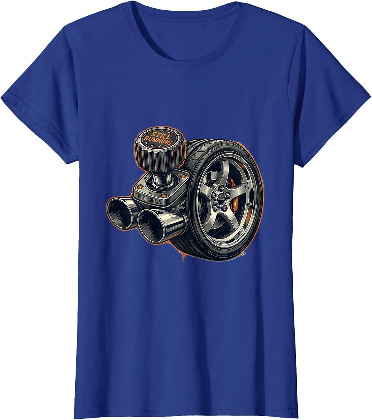 Women's Still Running The Originals Funny Grandpa Classic Car Guy T-Shirt - Royal Blue
