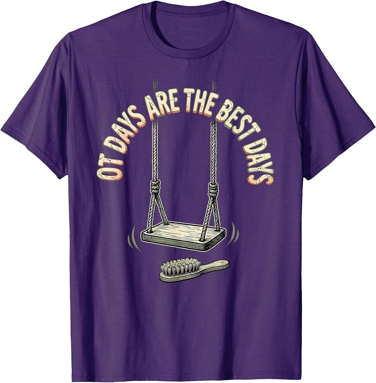 OT Days Are The Best Days Distressed Occupational Therapy T-Shirt - Purple