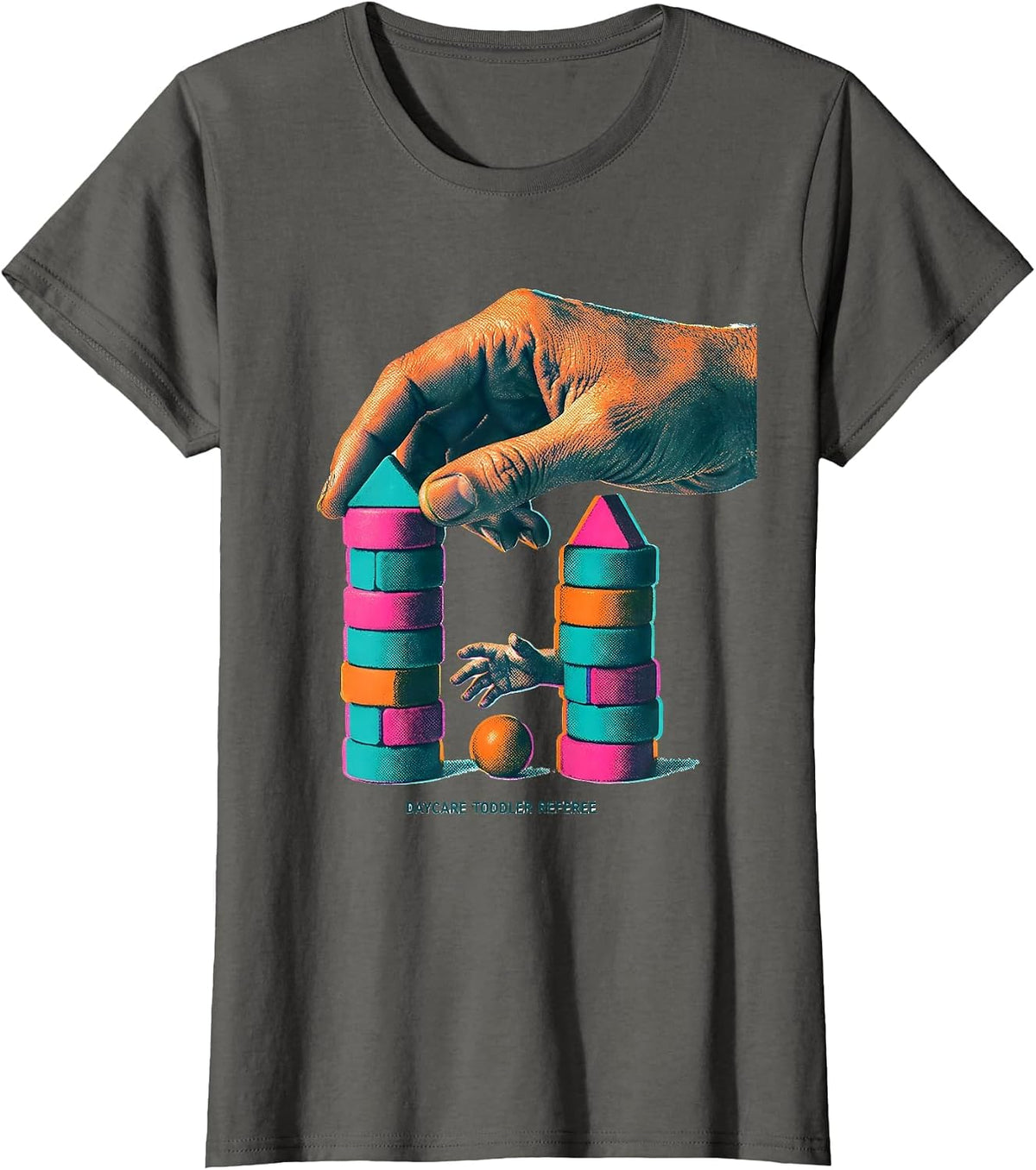Women's Daycare Toddler Referee Funny Childcare Provider Toddler T-Shirt - Asphalt Grey