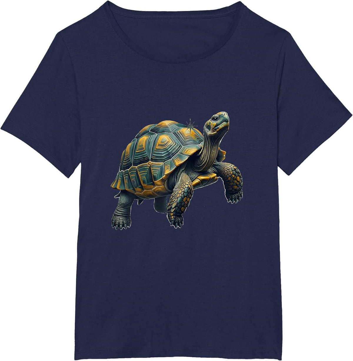Women's Tortoise Midcentury Modern Pet Lover Humor T-Shirt - Navy Blue