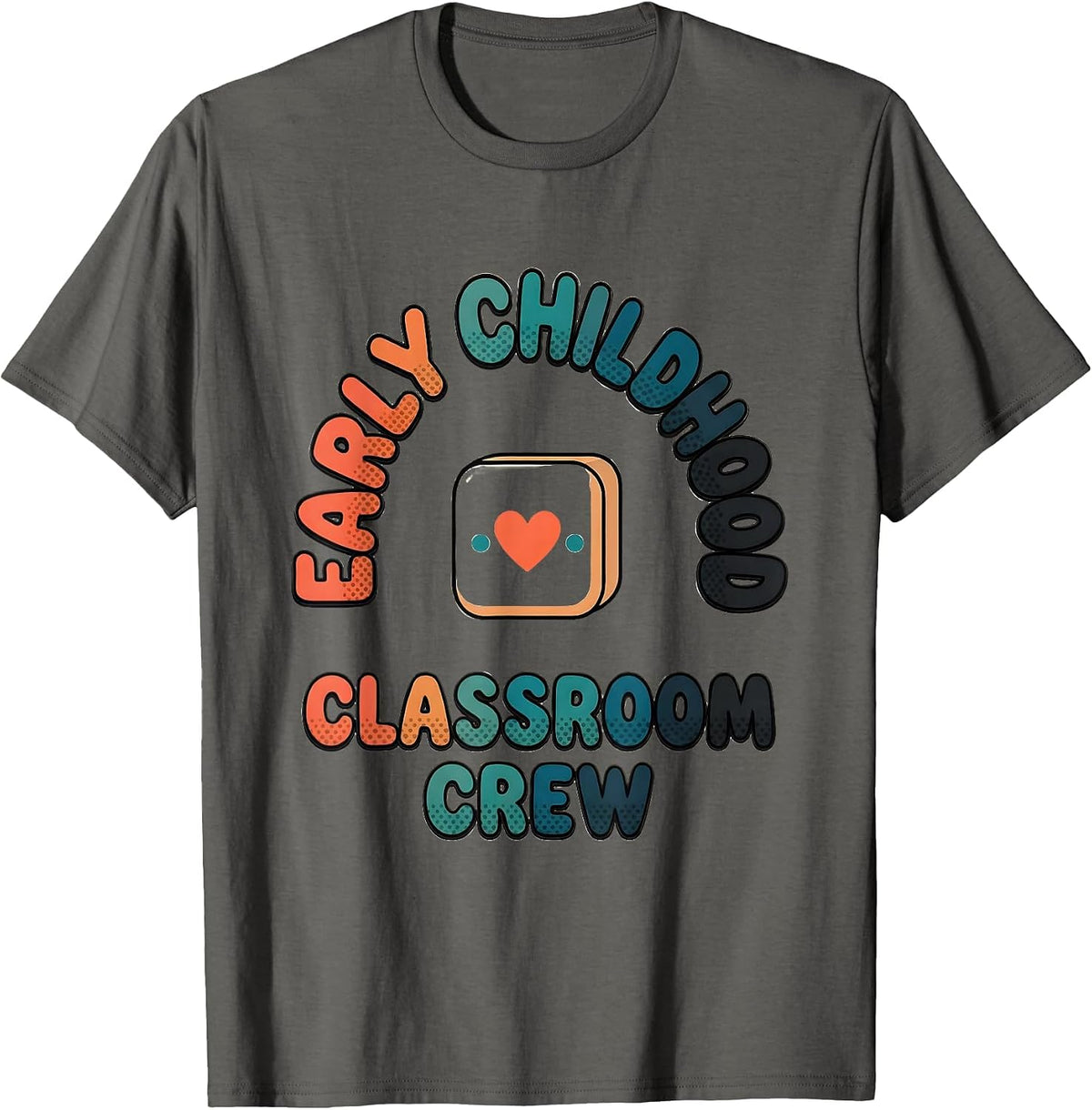 Men's Early Childhood Classroom Crew Preschool Teacher Head Start T-Shirt - Asphalt Grey