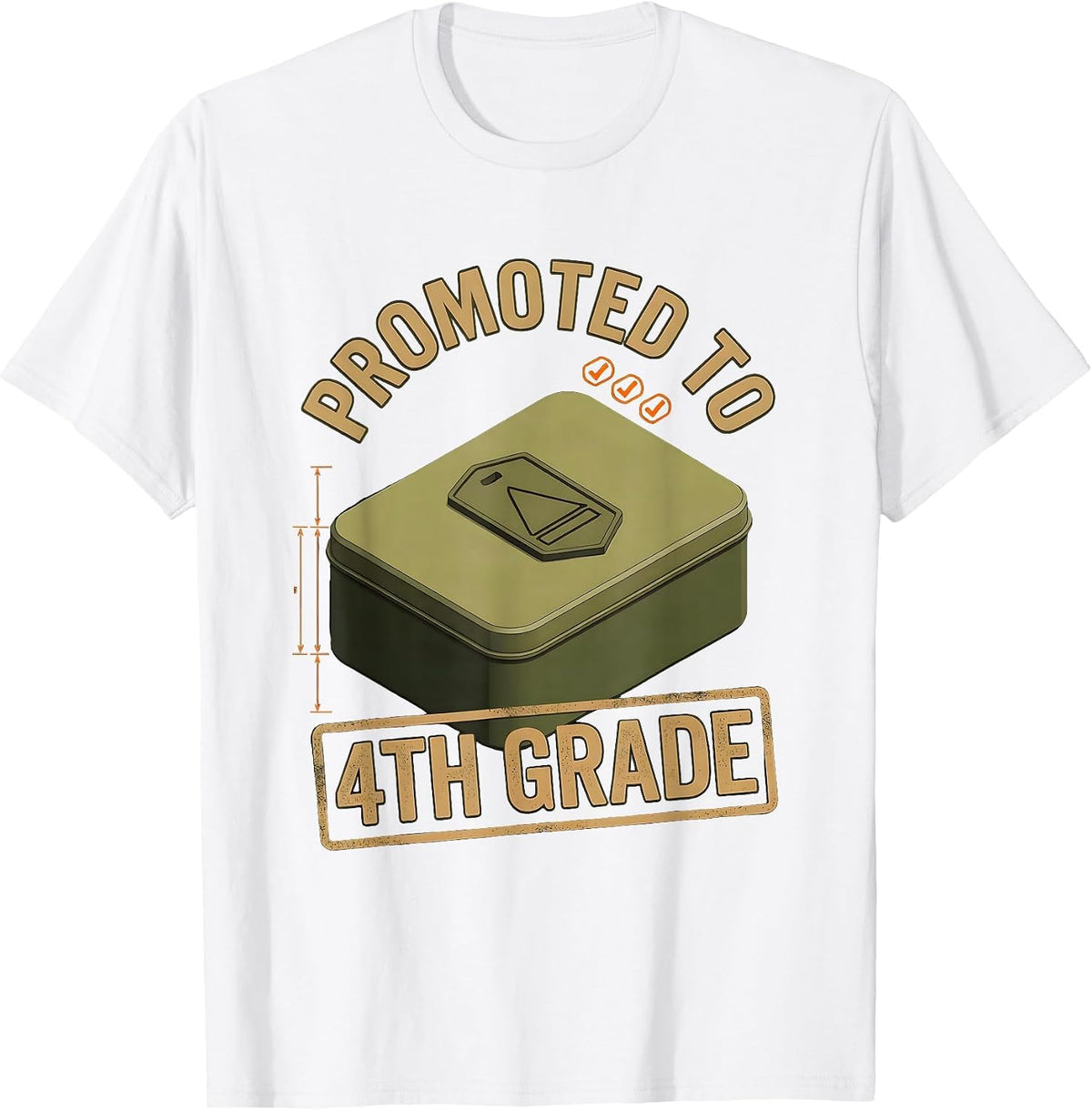 Men's PROMOTED TO 4TH GRADE Camo Fourth Grade Boy Back To School T-Shirt - White