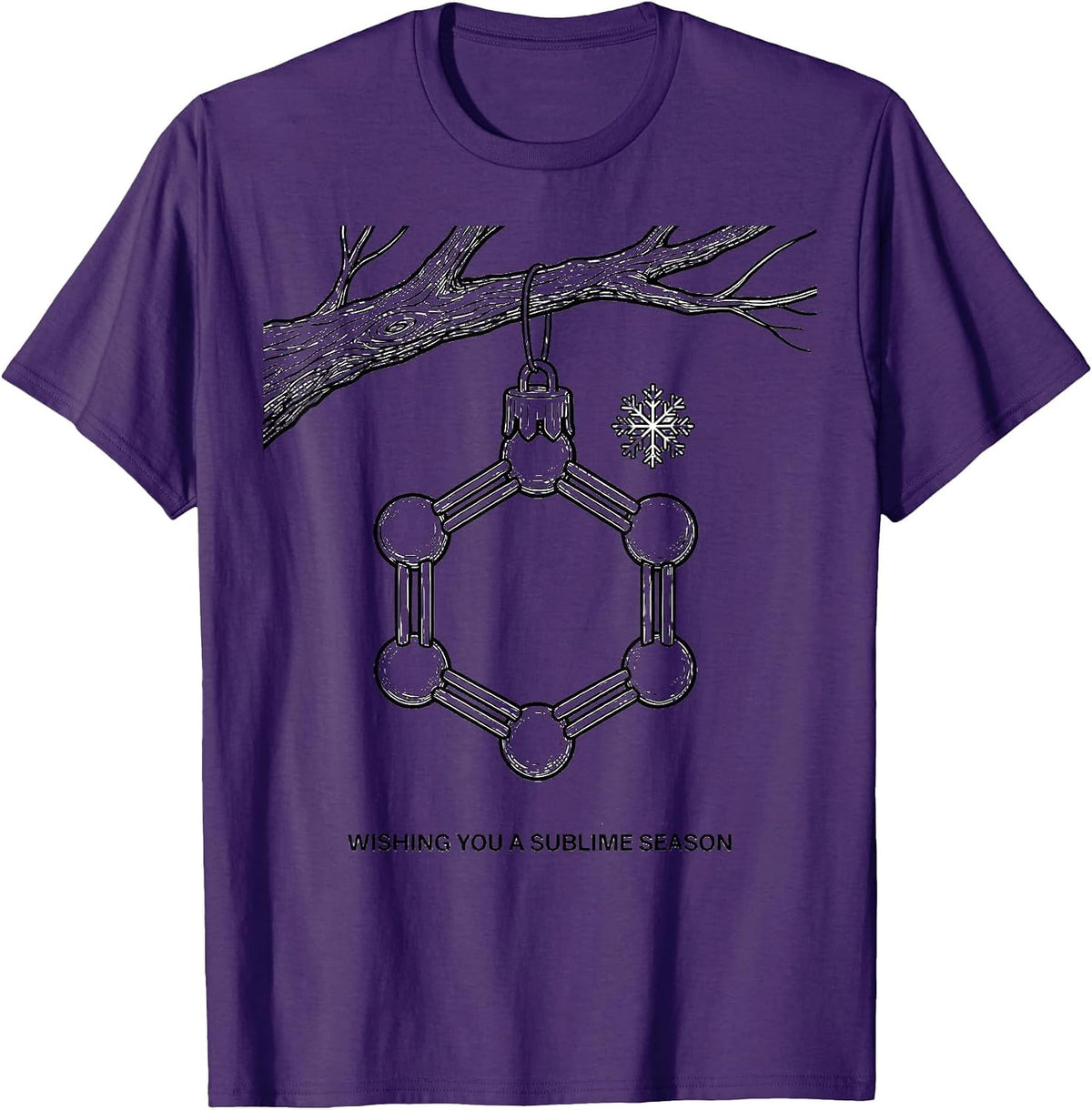 Men's Wishing You A Sublime Season Nerdy Chemistry Humor Science T-Shirt - Purple
