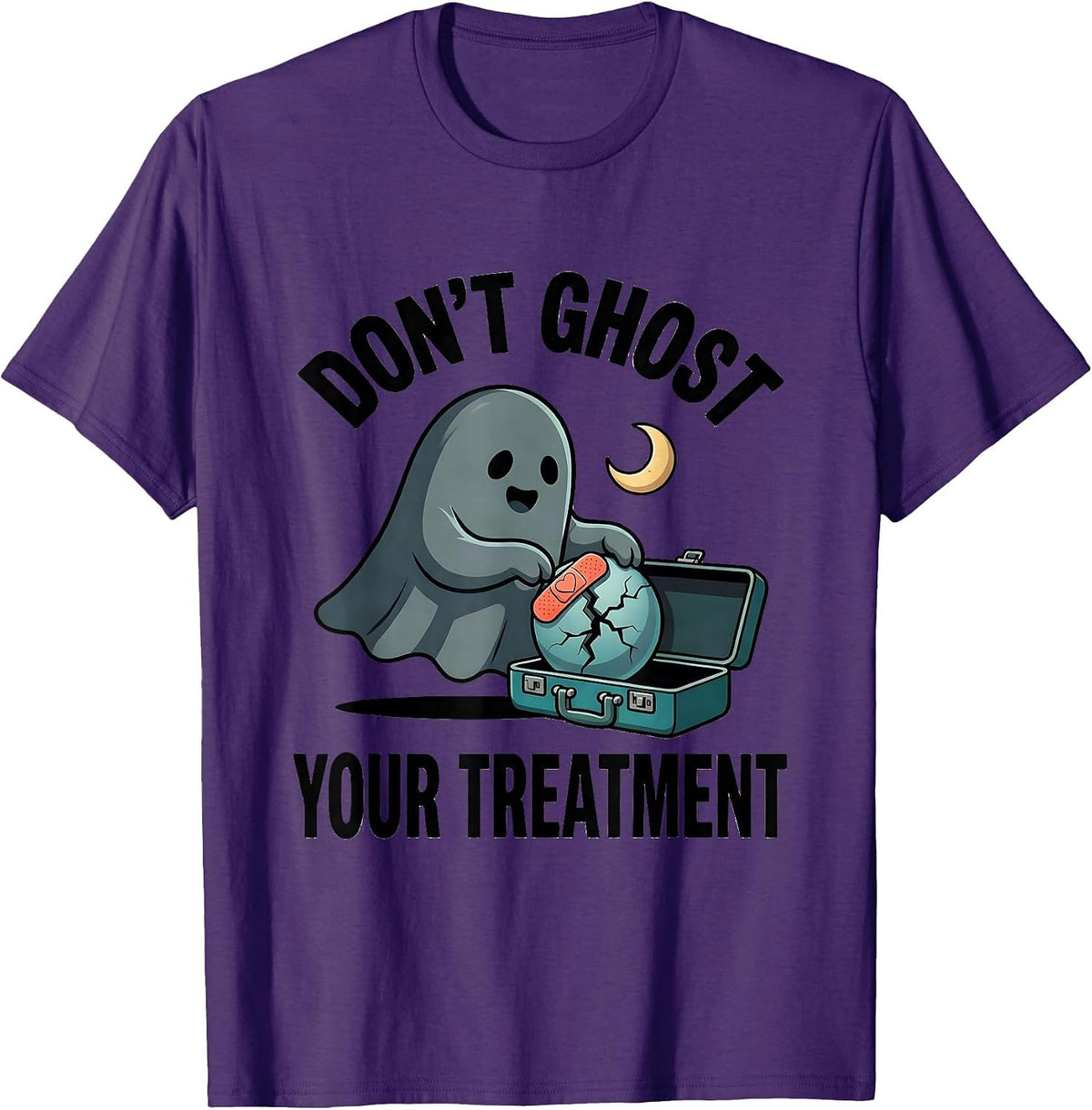 Don't Ghost Your Treatment Funny Ghost Mental Health T-Shirt - Purple