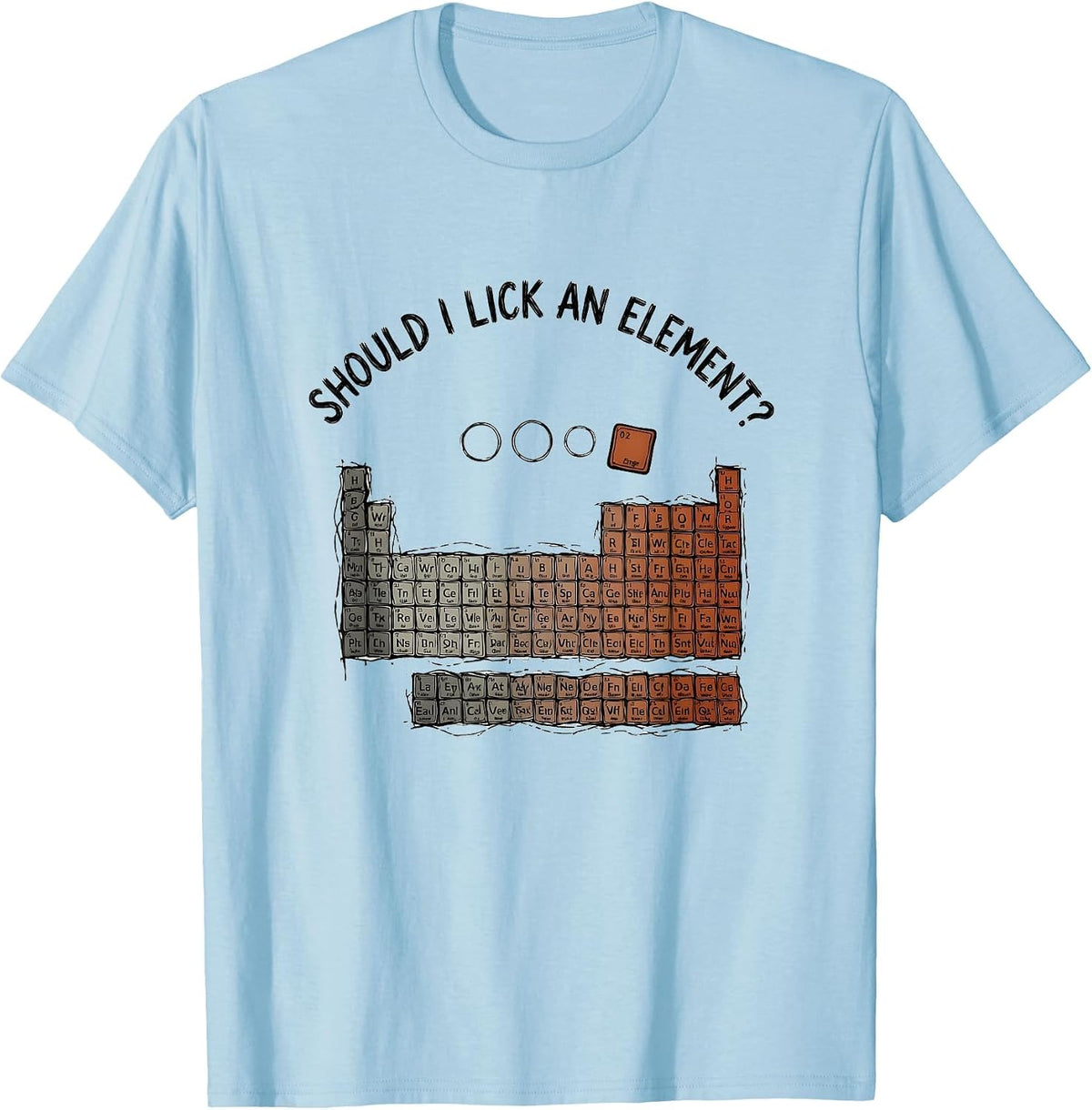 Men's Should I Lick An Element Funny Periodic Table Science T-Shirt - Baby Blue