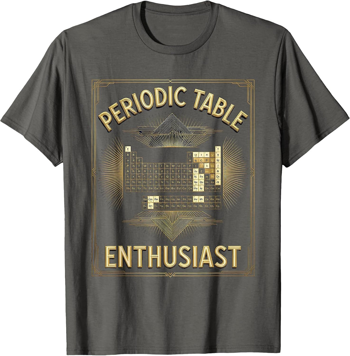 Periodic Table Enthusiast Science Lover Design T-Shirt - Asphalt Grey