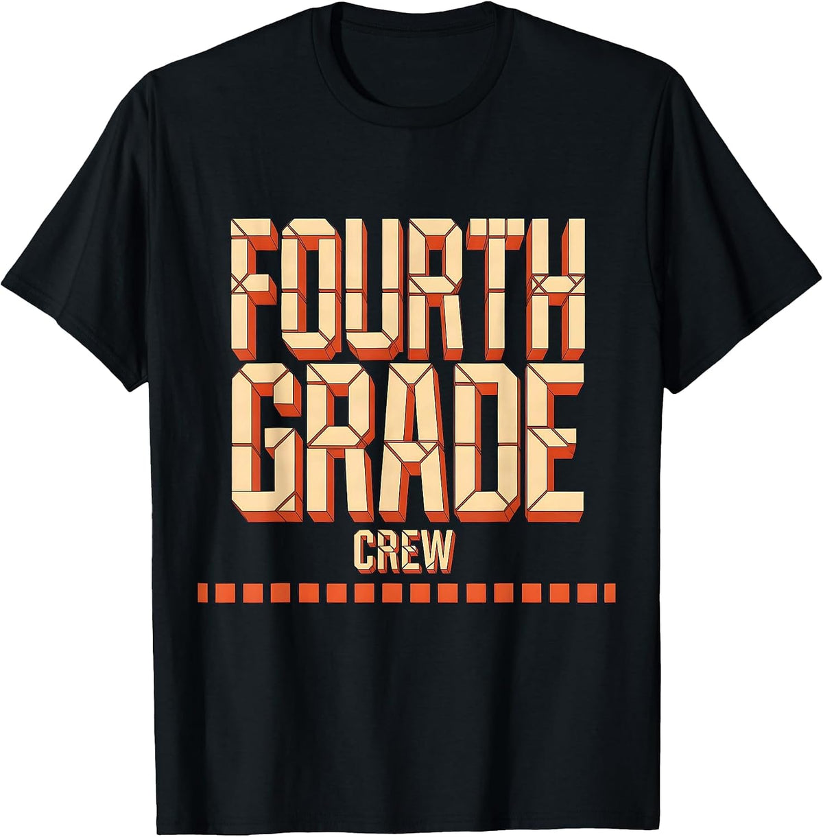 Men's Fourth Grade Crew Funny Teacher Back To School Crew T-Shirt - Black