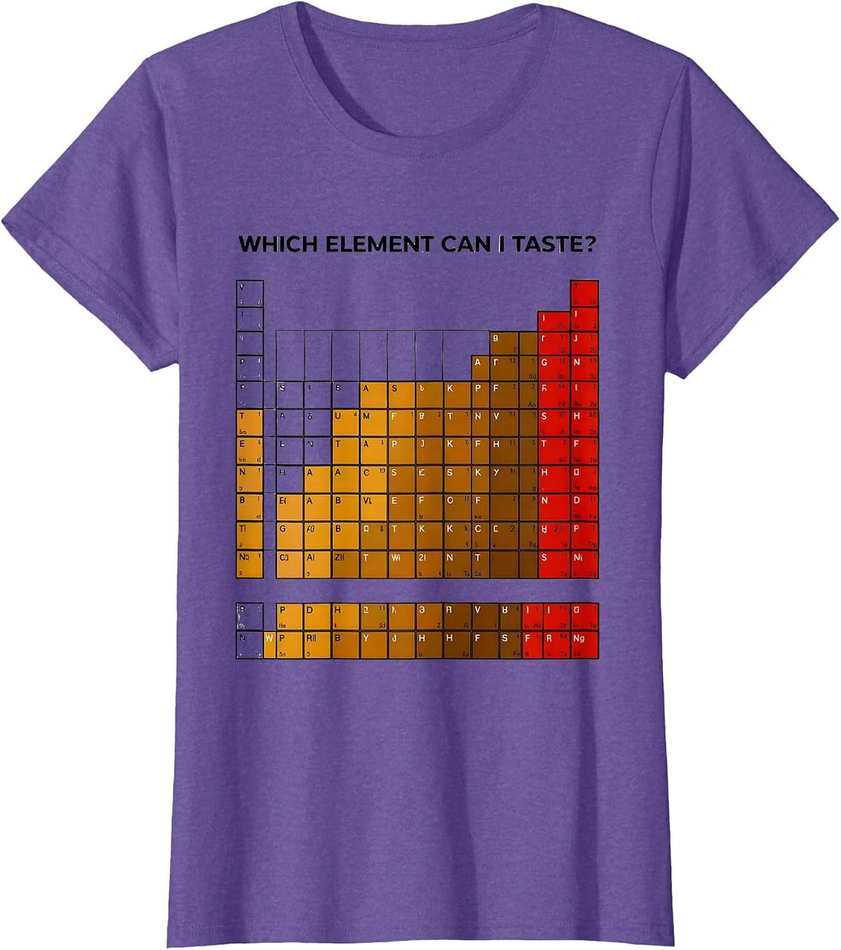 Which Element Can I Taste Funny Periodic Table Science T-Shirt - Purple Heather