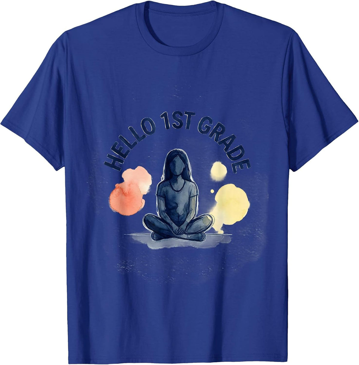 Hello 1st Grade Watercolor Back To School First Grade T-Shirt - Royal Blue