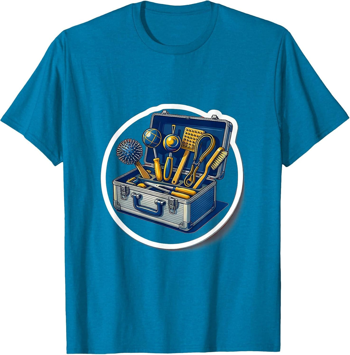 Occupational Therapy Toolbox Illustration Gift T-Shirt - Sapphire Blue