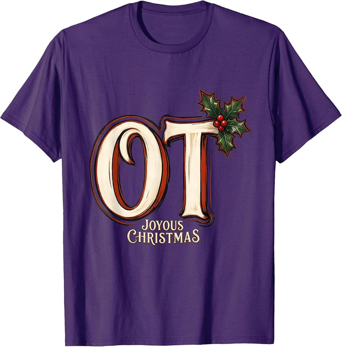 Men's Joyous Christmas OT Occupational Therapy Clinic Signboard T-Shirt - Purple