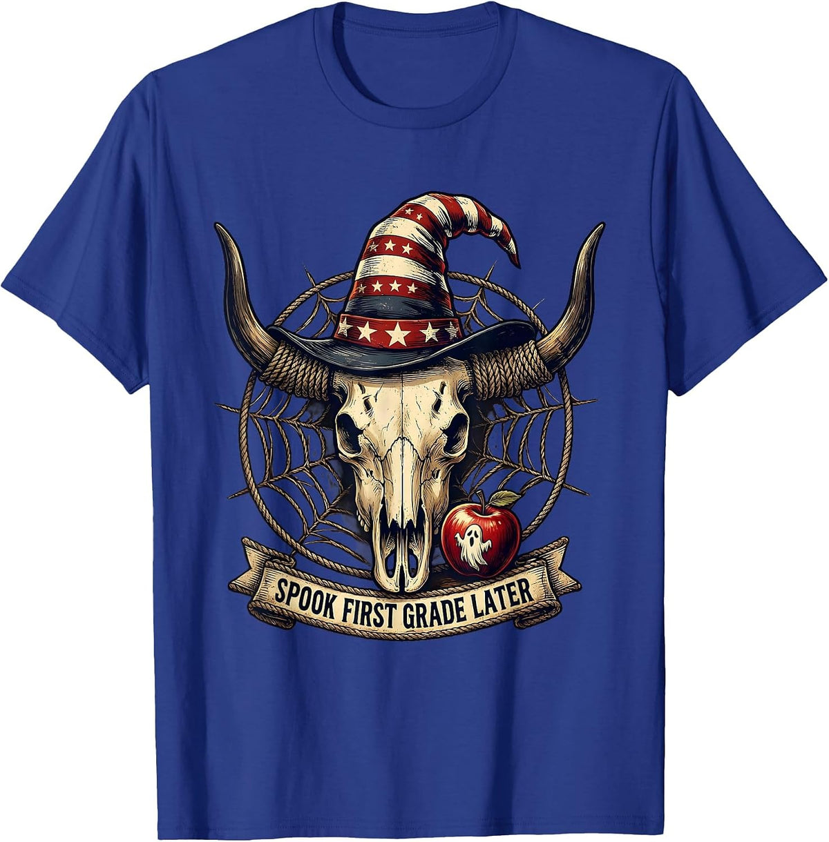 Spook First Grade Later Halloween Teacher Design T-Shirt - Royal Blue