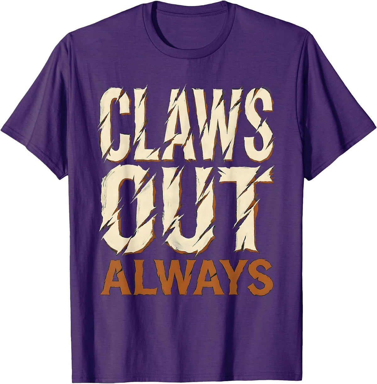 Claws Out Always Bold Dinosaur Design T-Shirt - Purple