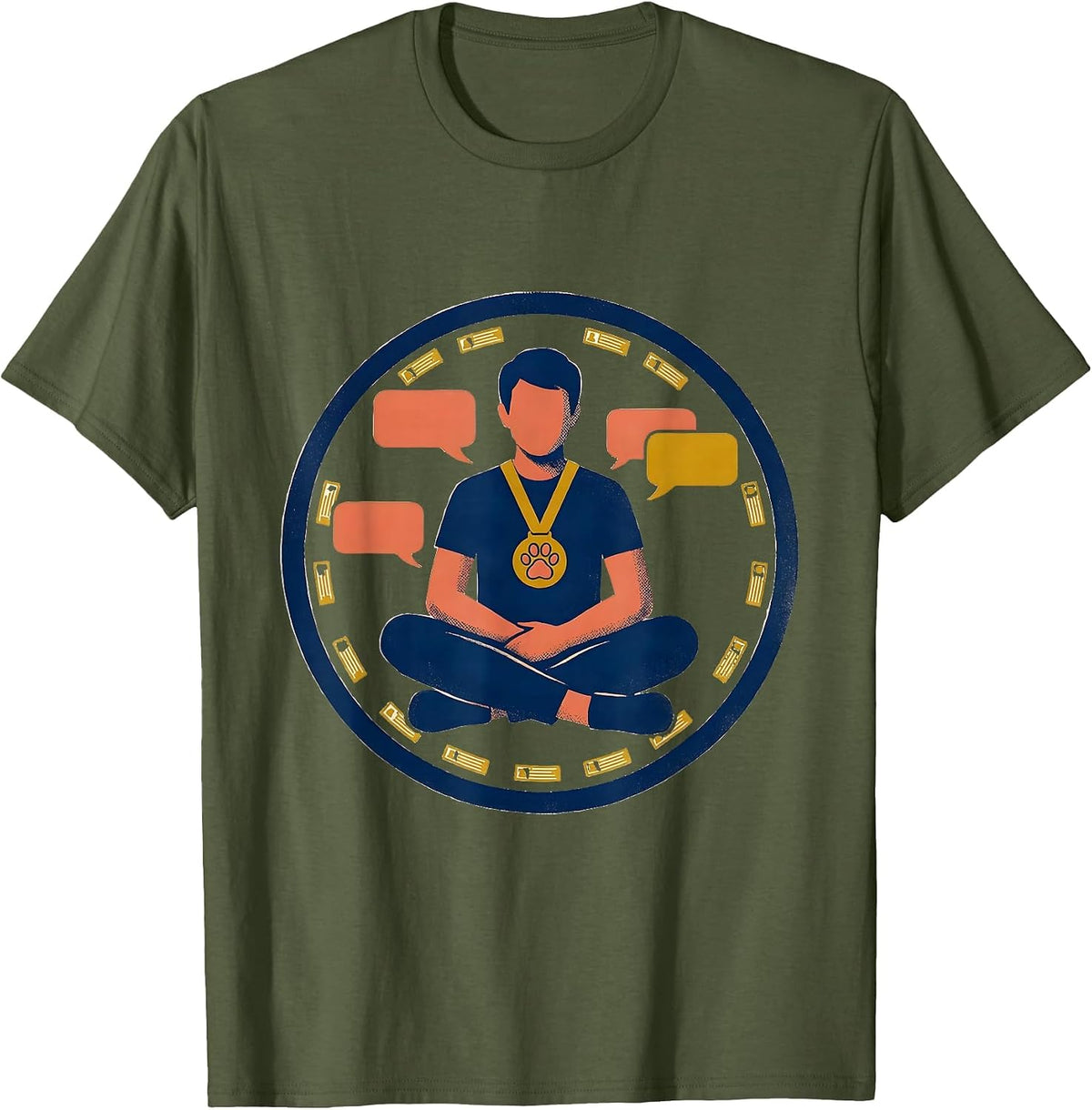 Sealed Emotional Support Human Mental Health Counselor Gift T-Shirt - Olive Green