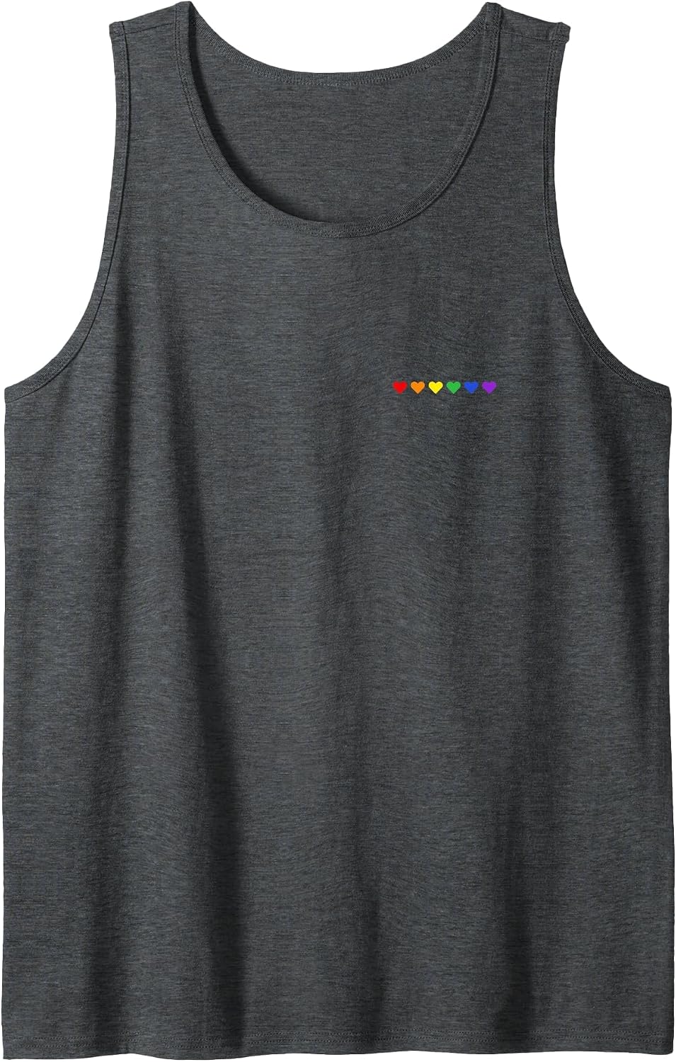 Tiny Rainbow Hearts Subtle Pride Month Flag LGBT Gay Rights Tank Top - Dark Heather Grey