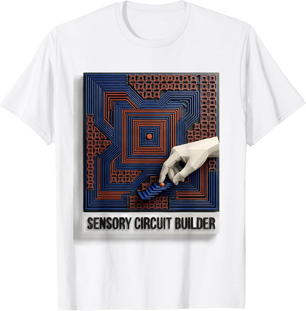 Men's Sensory Circuit Builder Geometric Occupational Therapy OT T-Shirt - White