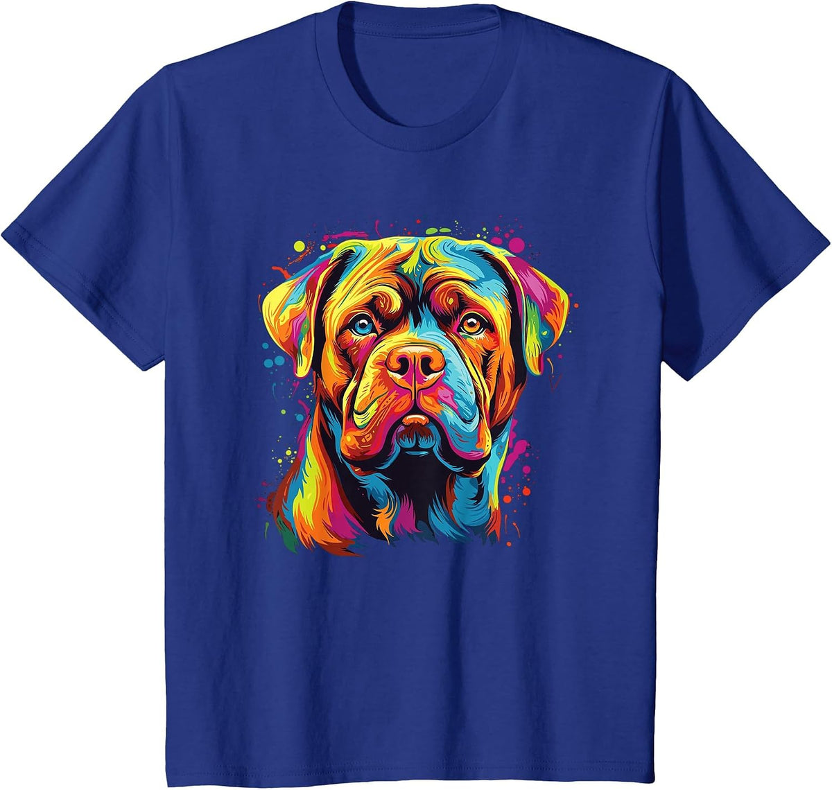 Watercolor Colorful Dogue De Bordeaux Dogs T-Shirt - Royal Blue