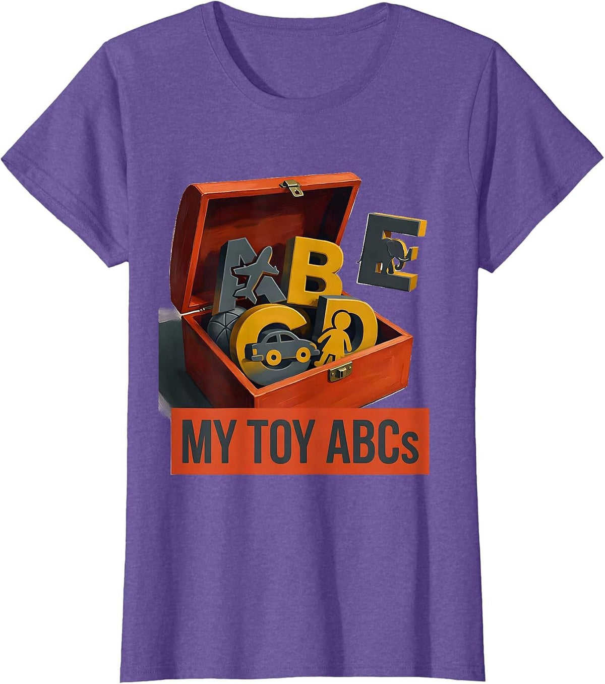 My Toy ABCs Educational Kids Alphabet Learning Preschool T-Shirt - Purple Heather