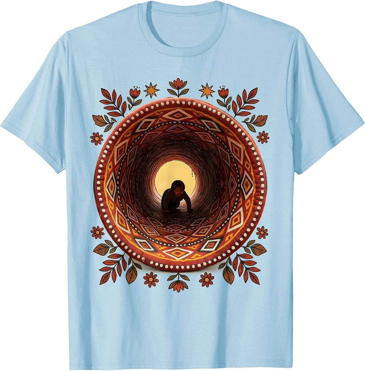 Men's Occupational Therapy Sensory Tunnel Crawling Child T-Shirt - Baby Blue