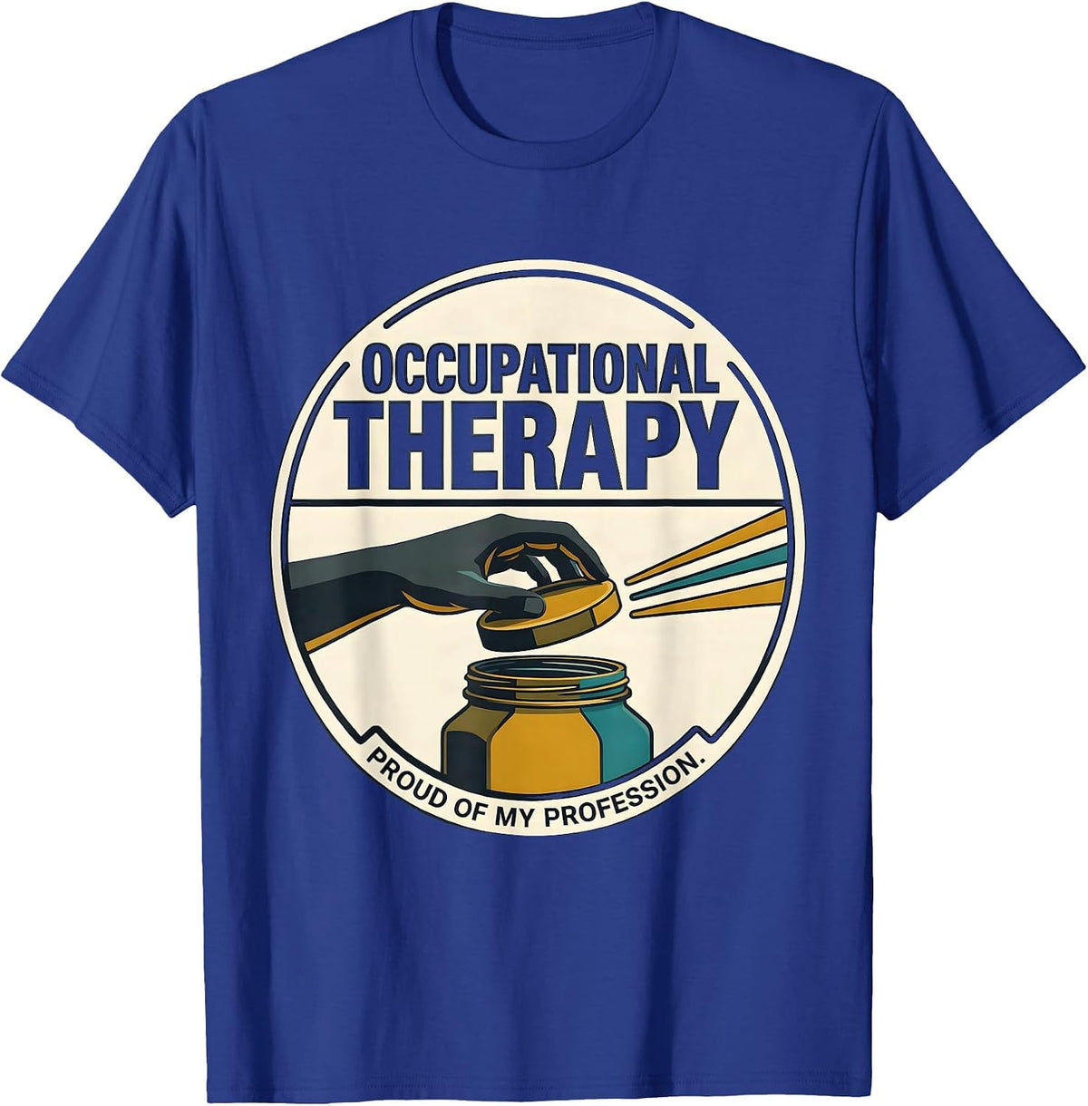Men's Occupational Therapy, Proud Of My Profession Retro T-Shirt - Royal Blue