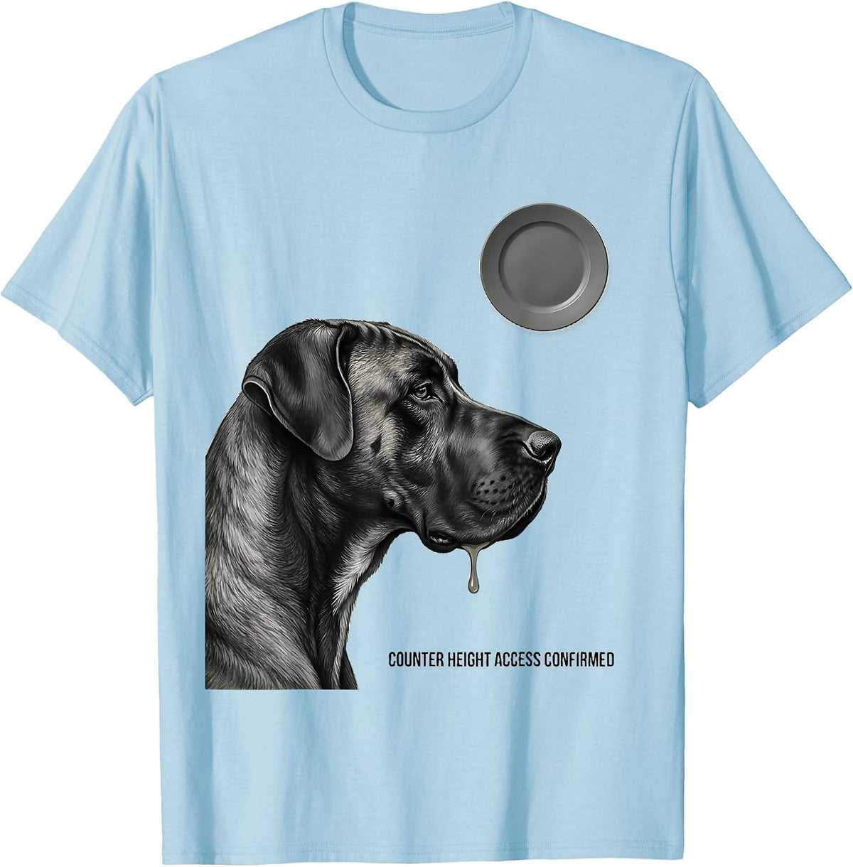Men's Counter Height Access Confirmed Funny Great Dane Dog Mom Dog T-Shirt - Baby Blue