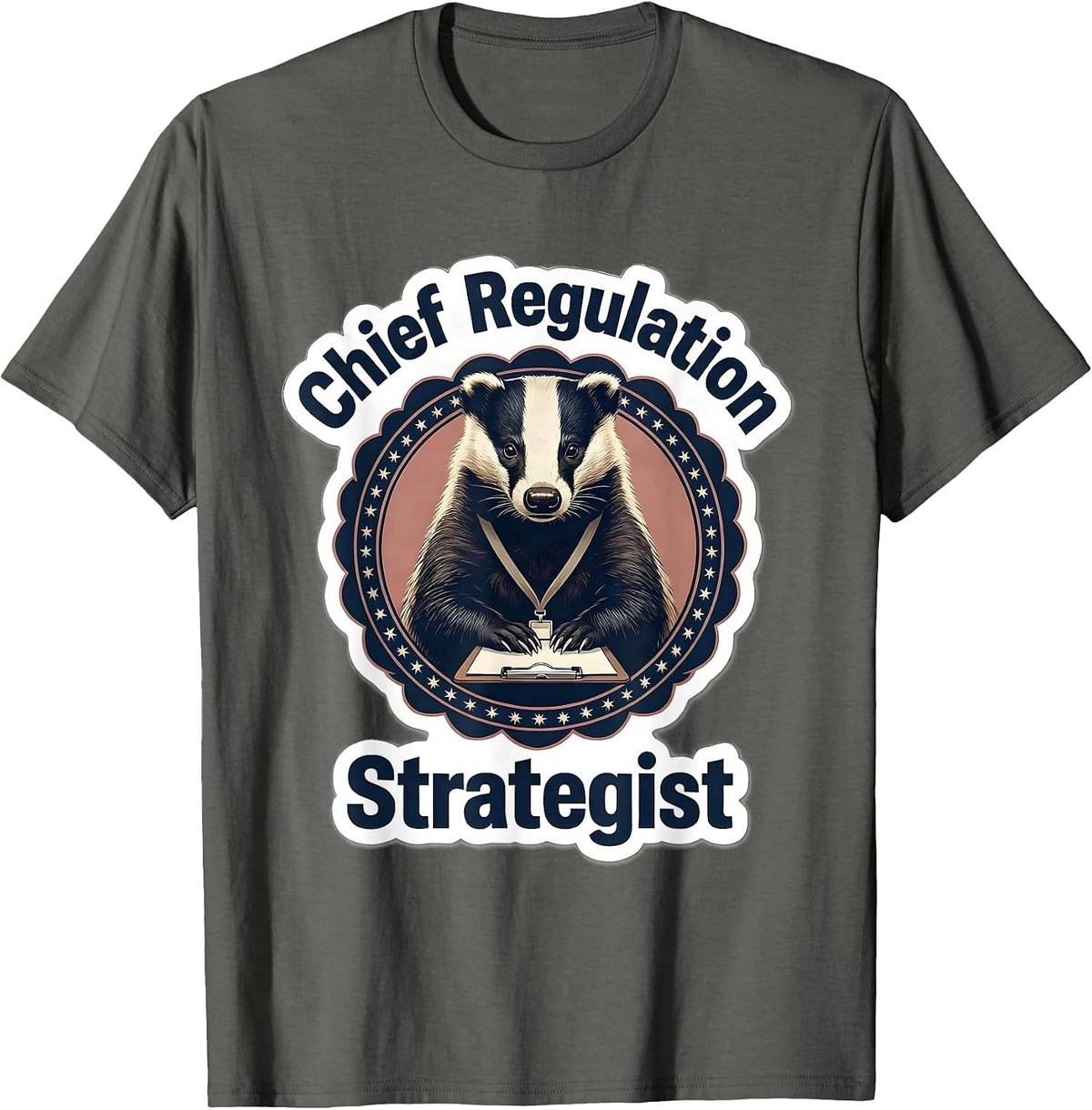 Chief Regulation Strategist Funny Mental Health Counselor T-Shirt - Asphalt Grey