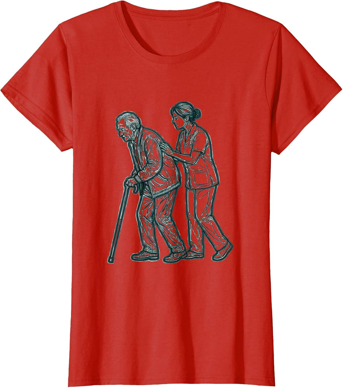 Occupational Therapy Elder Care Support Graphic T-Shirt - Red