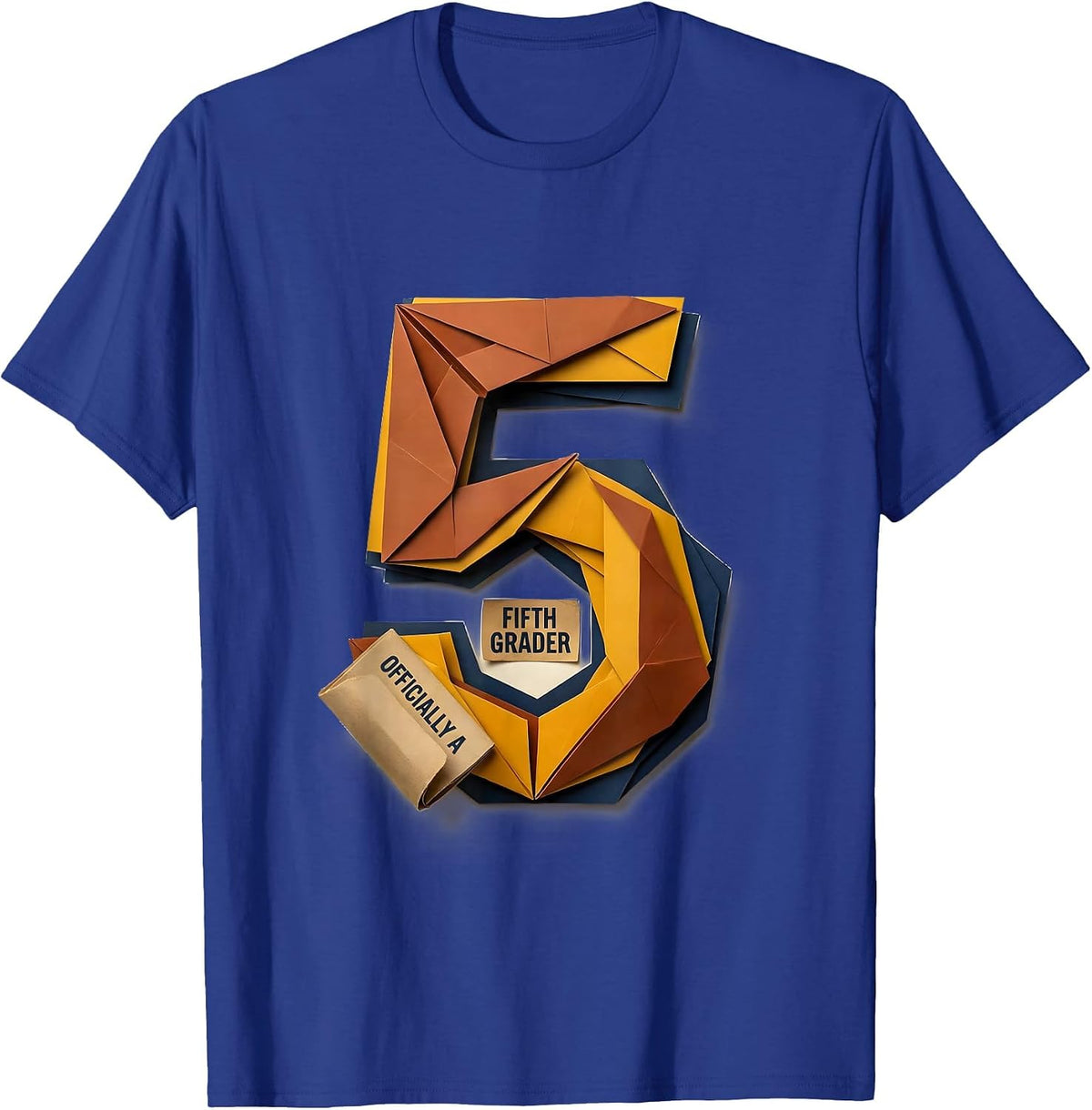 Officially A Fifth Grader Playful Cheerful Back To School T-Shirt - Royal Blue
