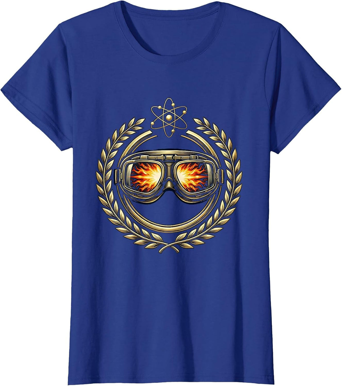 Women's Science Teacher Safety Goggles Explosion Graphic T-Shirt - Royal Blue