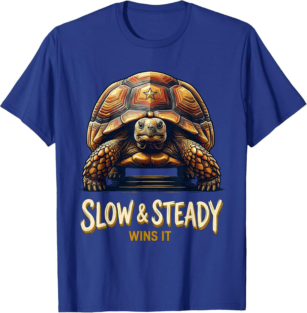 Men's Oversized Tortoise Funny Turtle Lover Novelty Humor T-Shirt - Royal Blue