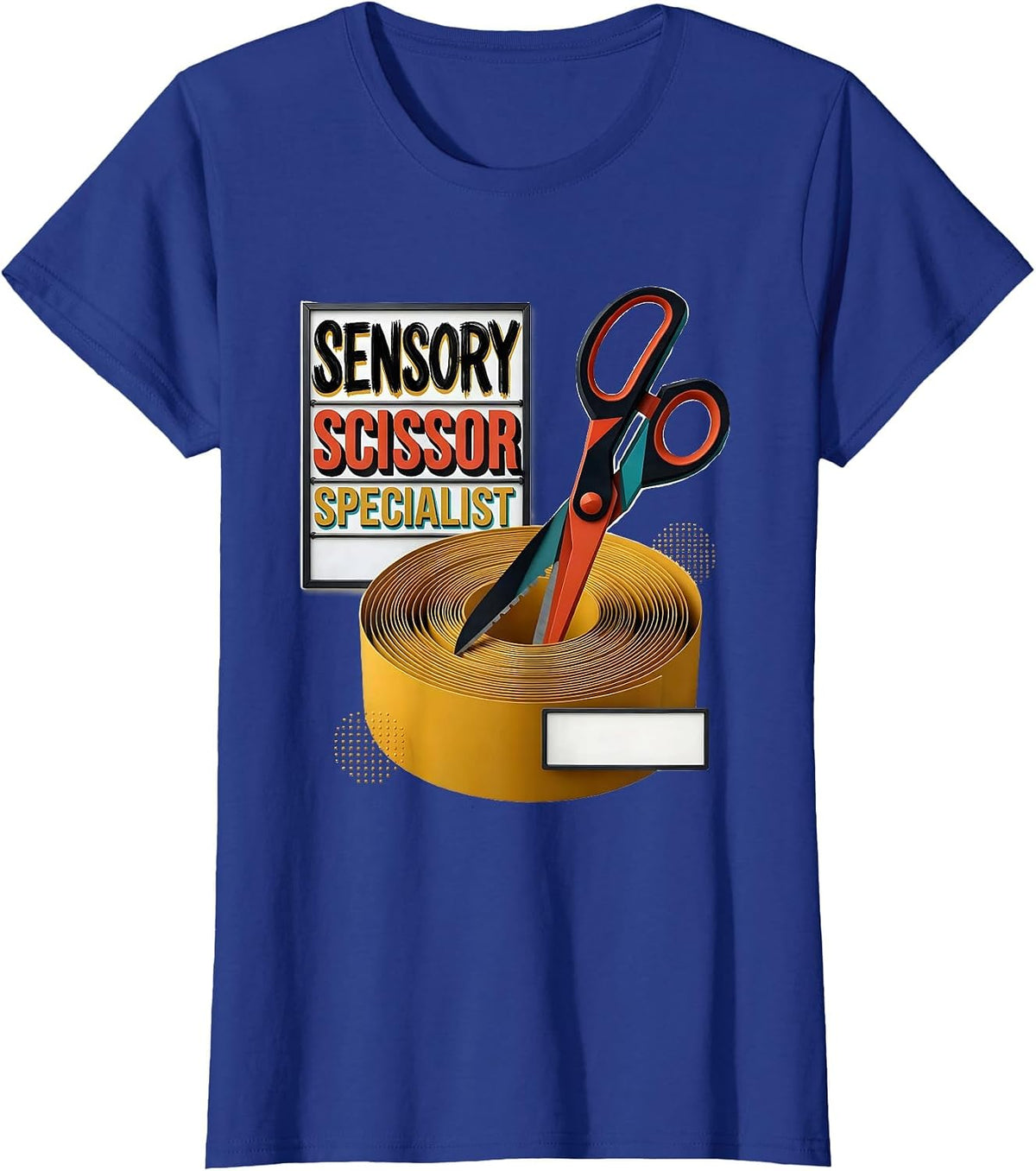 Women's Sensory Scissor Specialist Occupational Therapy Sensory T-Shirt - Royal Blue