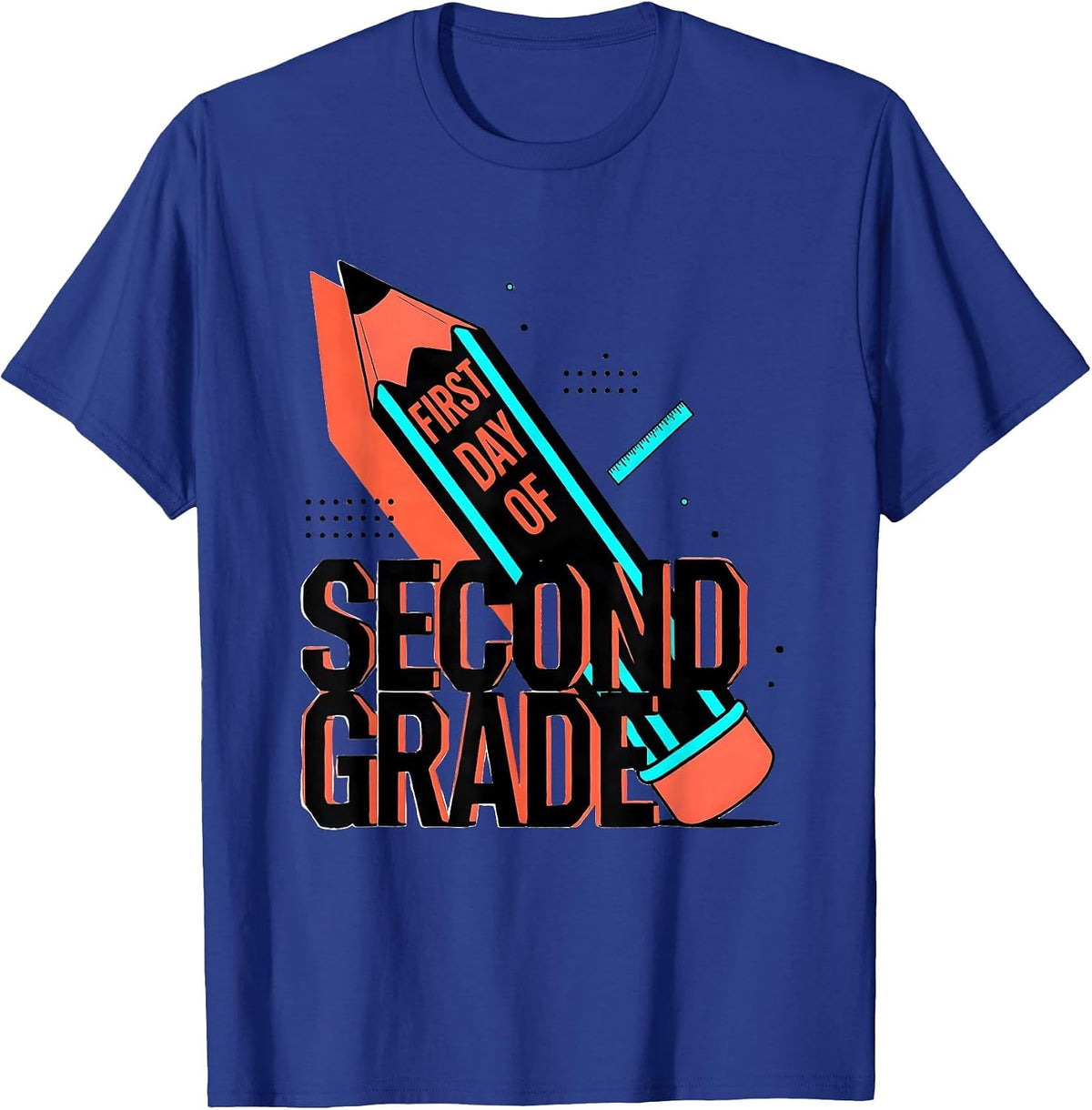 First Day Of Second Grade Retro Groovy Back To School T-Shirt - Royal Blue