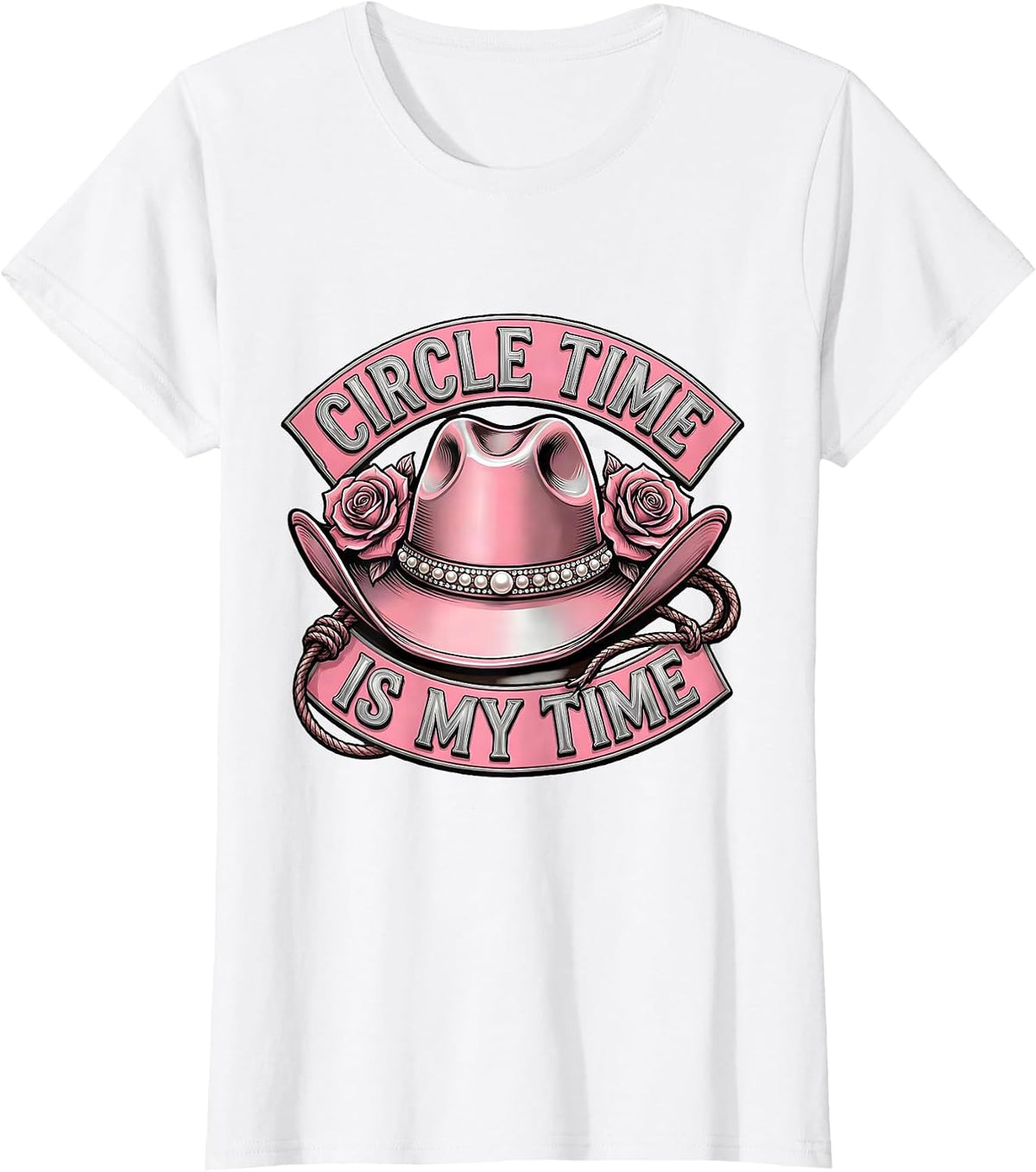 Women's Circle Time Is My Time Preschool Teacher Design T-Shirt - White